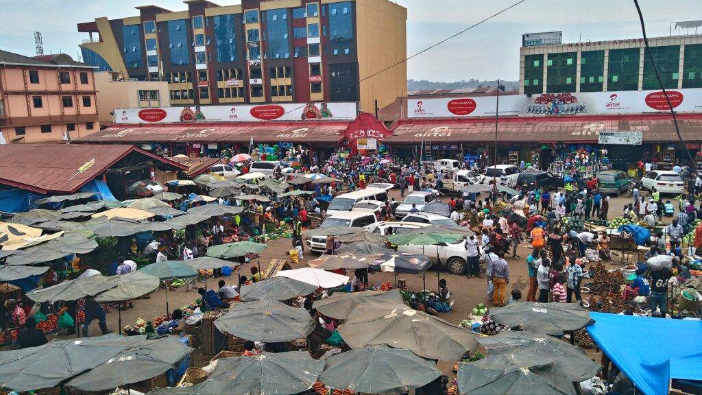 Traders at Nakasero Market, Kampala
