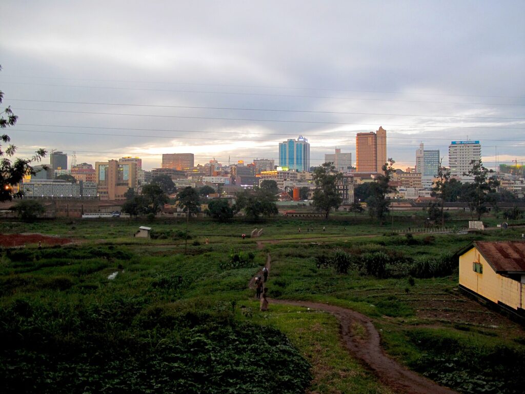 Kampala business district skyline